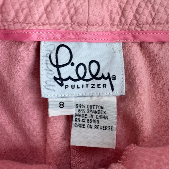 Lilly Pulitzer White Label Pink Wide Leg Pants Women's Size 8 Seersucker - Picture 3 of 8